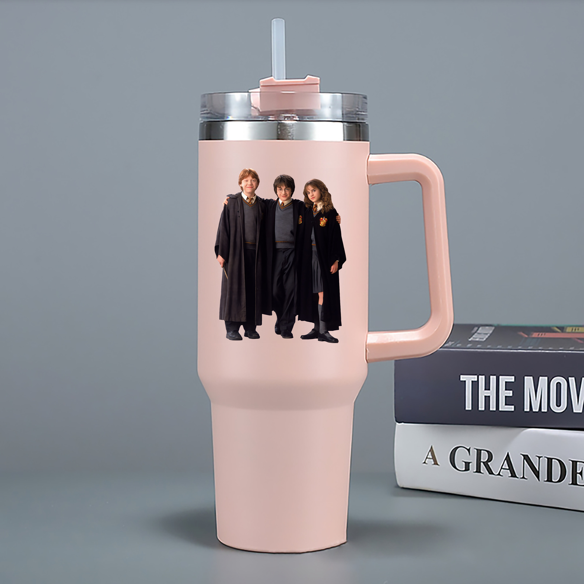 （画像用） Harry Potter ハリー・ポッターシリーズ 1200mL車用タンブラー - クリスタルステッカー（プラスチックストロー付き）